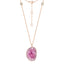 Stylish Rose Cut Ruby & Slice of Diamond Necklace in 18ct Rose Gold