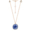 Stylish Blue Sapphire & Slice of Diamond Necklace in 18ct Rose Gold