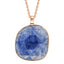 Stylish Blue Sapphire & Slice of Diamond Necklace in 18ct Rose Gold