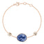 Rose Cut Blue Sapphire & Slice of Diamond Bracelet in 18ct Rose Gold